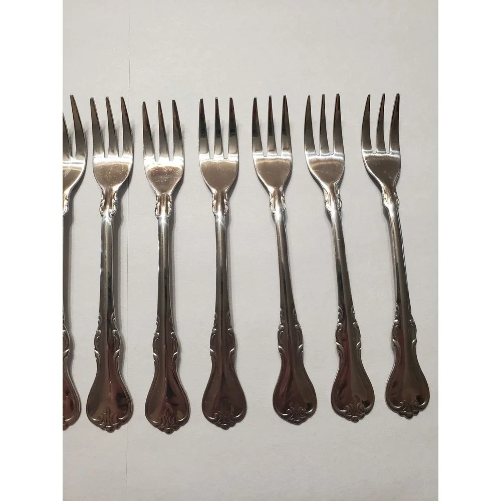 Melinda by CAMBRIDGE Silver Stainless Glossy Scroll Outline (12) Cocktail Spoons